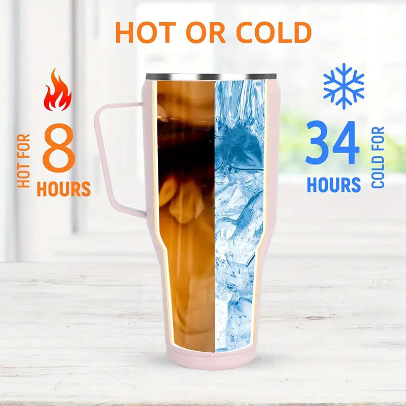 Insulated Tumbler with Straw & Handle