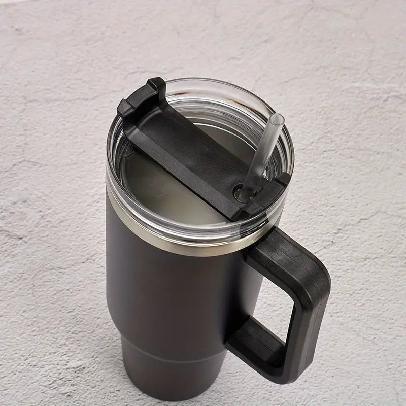 Insulated Tumbler with Straw & Handle
